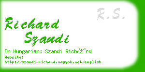 richard szandi business card